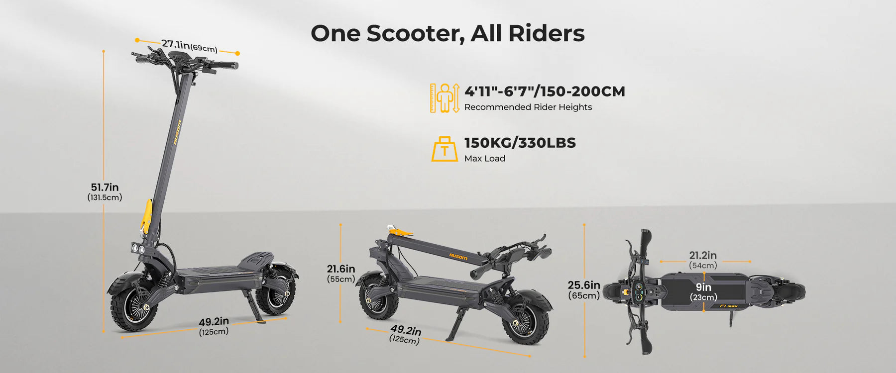 Ausom F1 Max Electric Scooter Dual Motor 2800W 60V 20.8AH Ausom