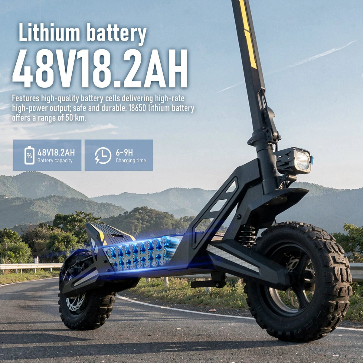 Freeboy J2 Max 48V 18.2Ah battery detail
