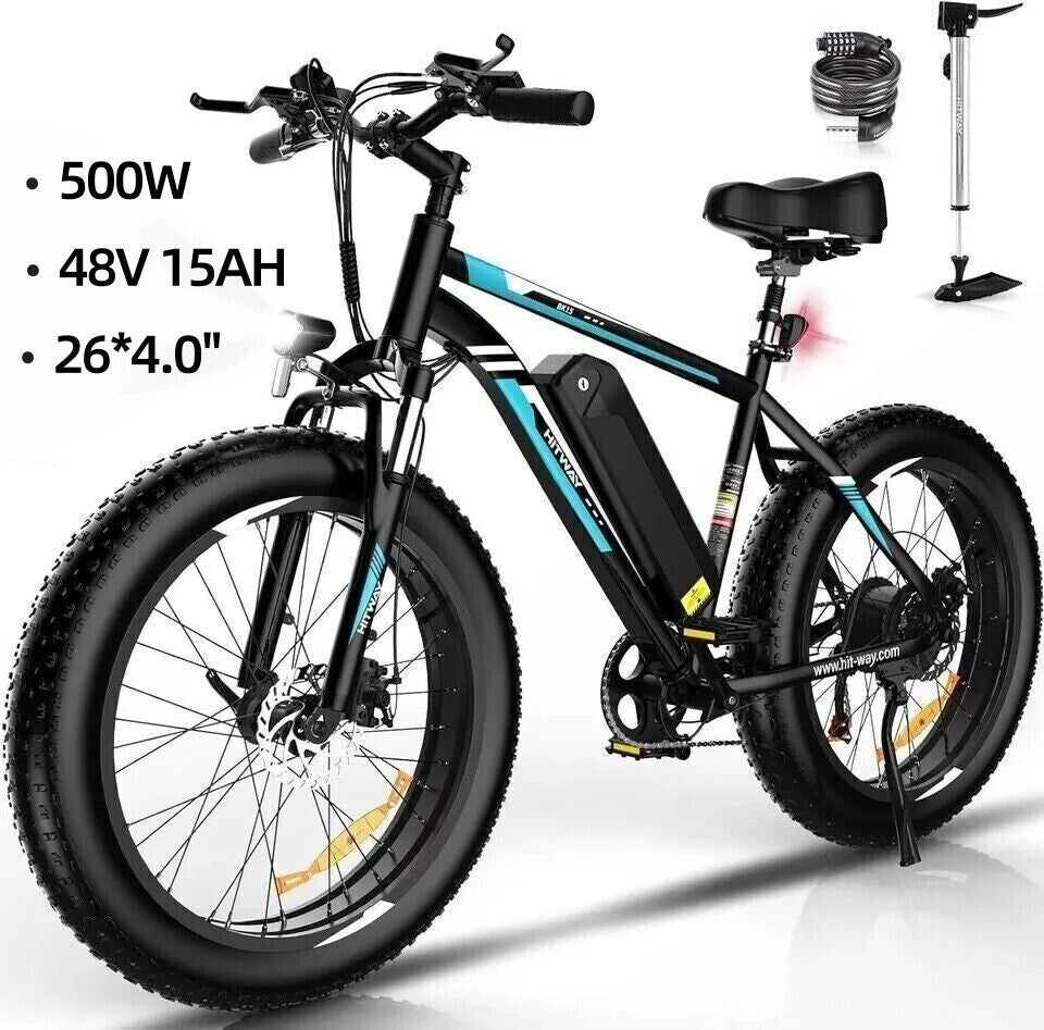 HITWAY BK15 4.0 Fat Tyre Electric Bike 500W 48V 15.6Ah