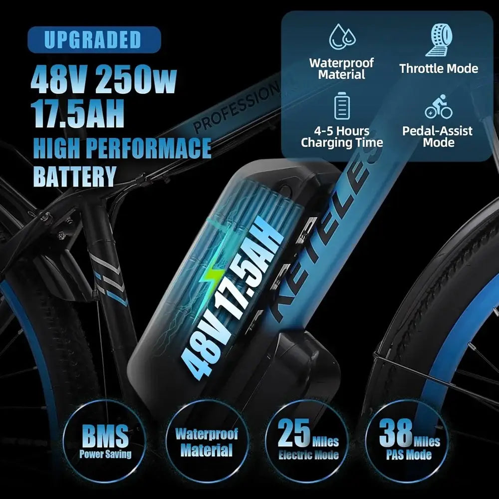 KETELES K820 Pro Electric Bike 250W 48V 17.5AH KETELES