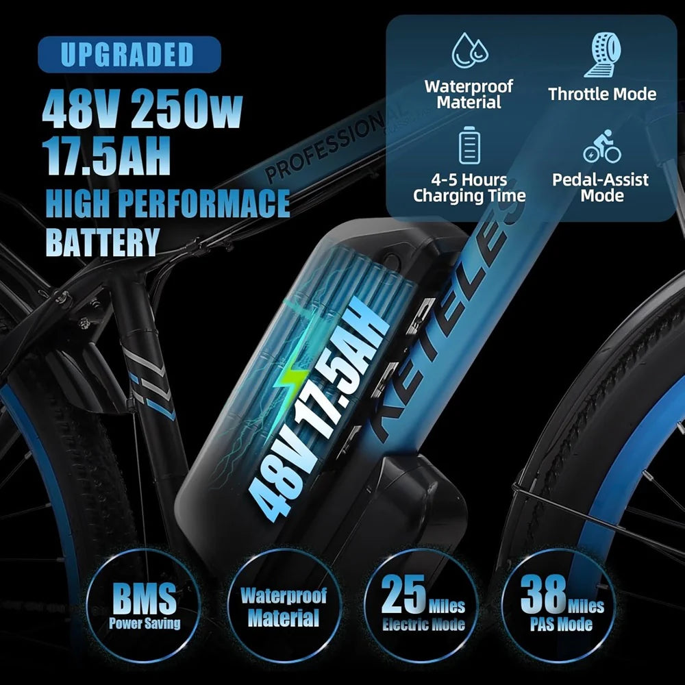 KETELES K820 Pro Electric Bike 250W 48V 17.5AH KETELES