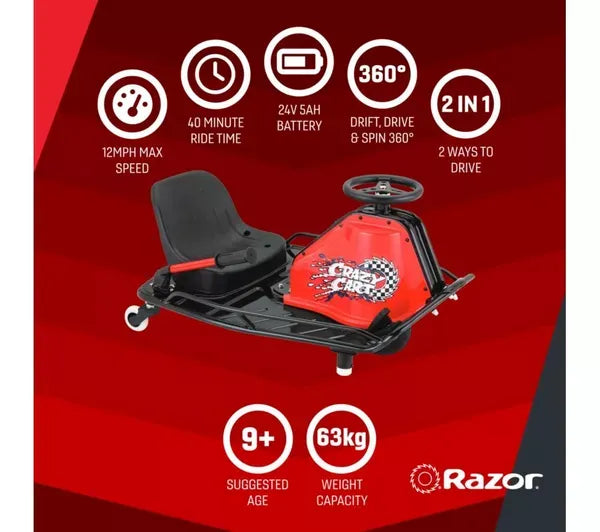 Razor Crazy Cart 24V Electric Kids Go Kart 4