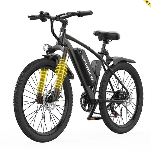 Unibike Aairsk Q7 Electric Bike in Black – main product view