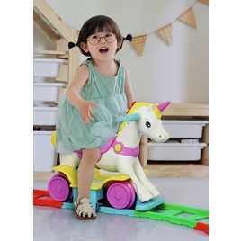 Rollplay Rainbow Unicorn Train/Rocker 2 in 1 10