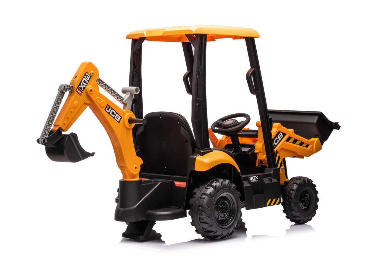 12V JCB with Loader and Backhoe (BDM0960A) - Yellow