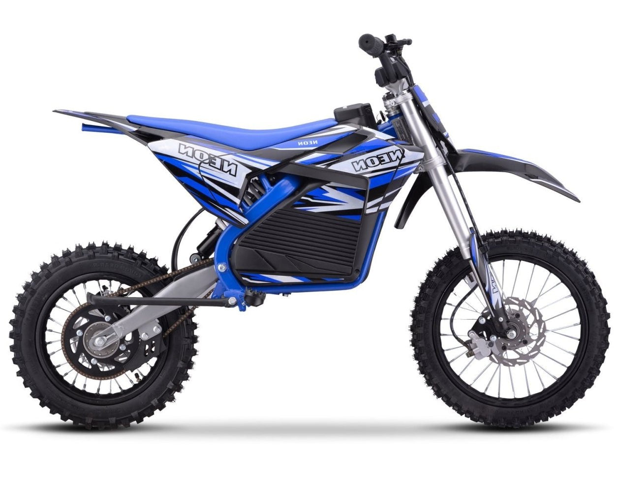 BRZ Neon Titan X 60V 2000W Electric Dirt Bike - Blue side profile