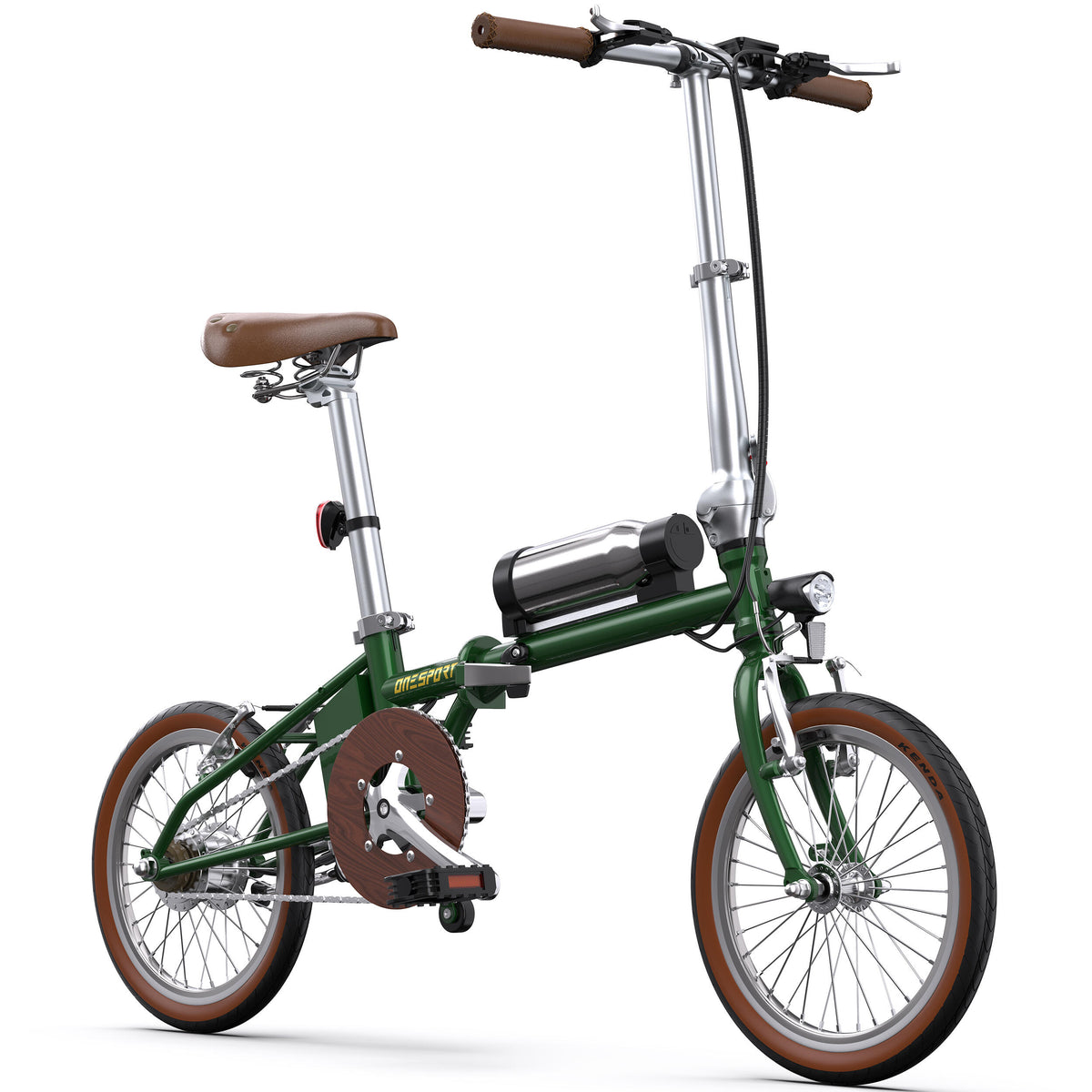 Onesport OT02 Compact Folding Electric Bike – Green product photograph