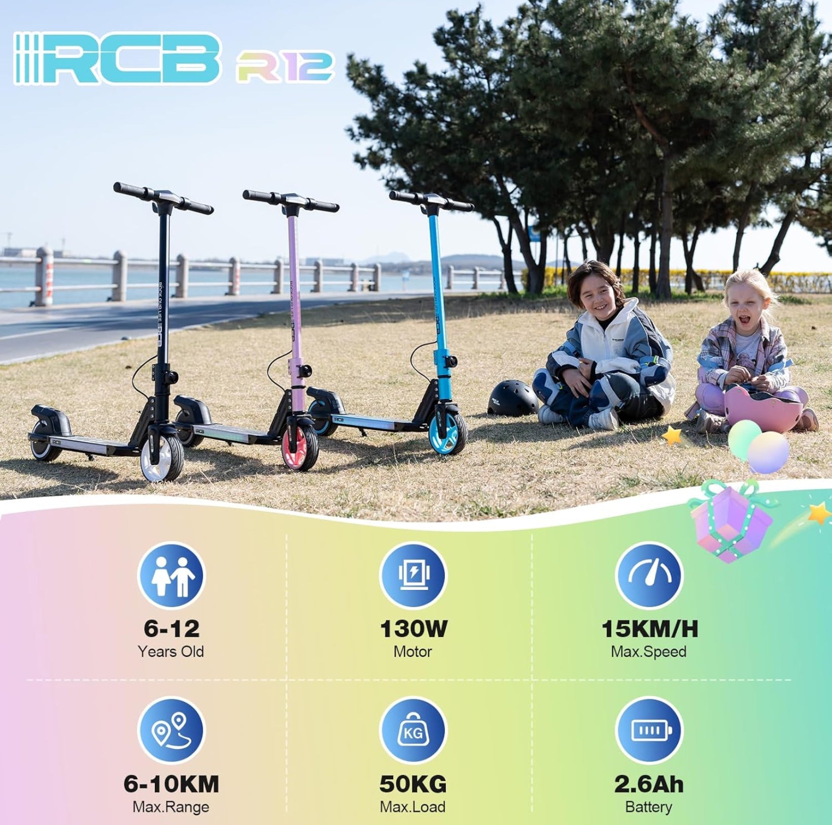 RCB R12 130W Kids Electric Scooter