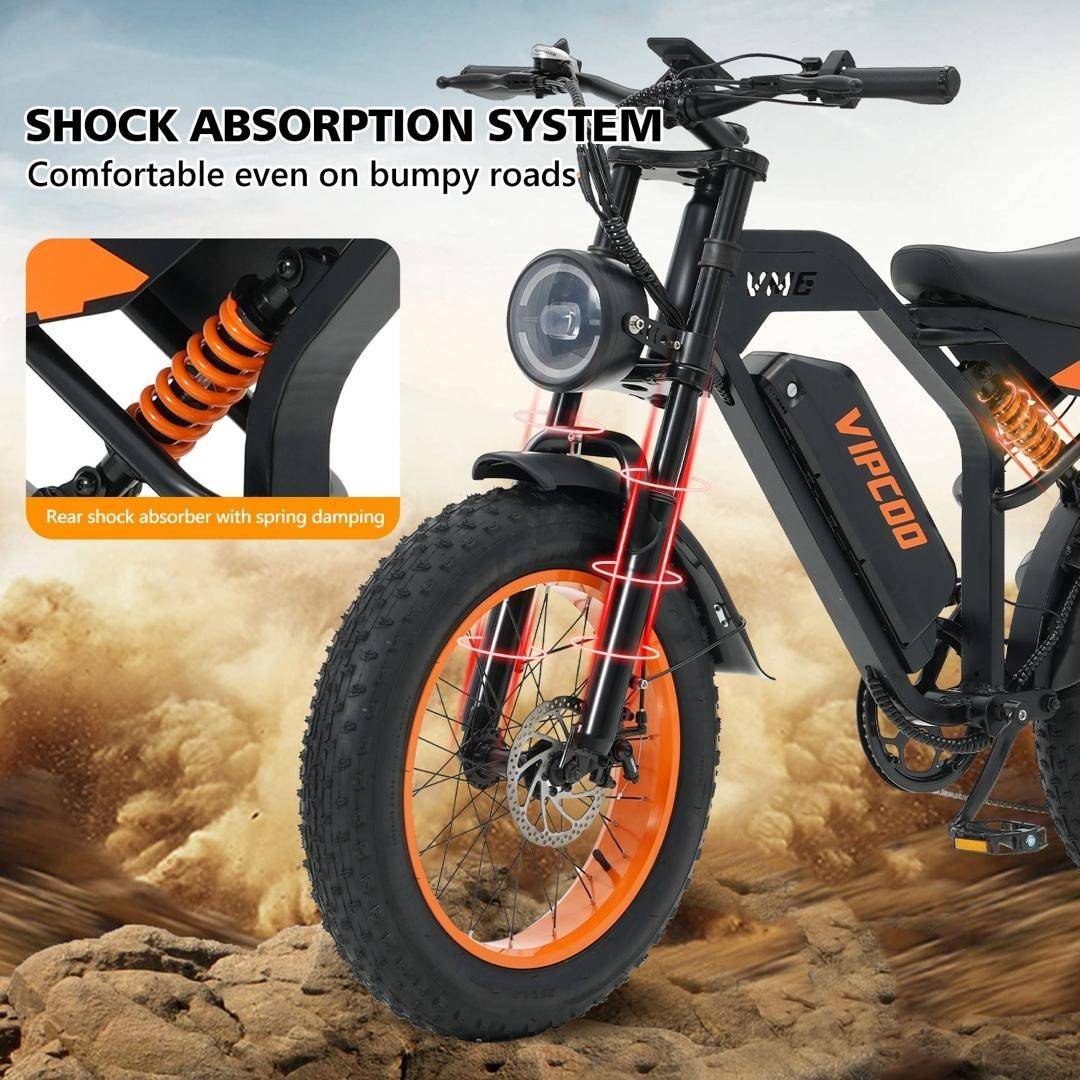 VIPCOO VM6 Electric Bike 250W 48V 18.2Ah 20 inch Fat Tire E-Bike Vipcoo