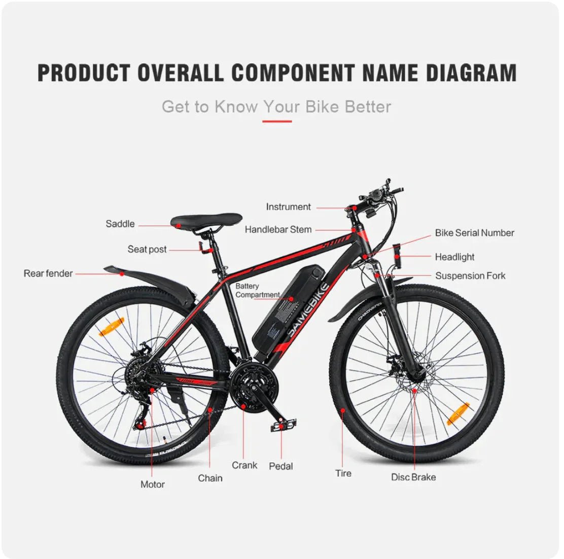 Samebike SY26 - II FT 26” Electric Bike 750W 36V 13Ah