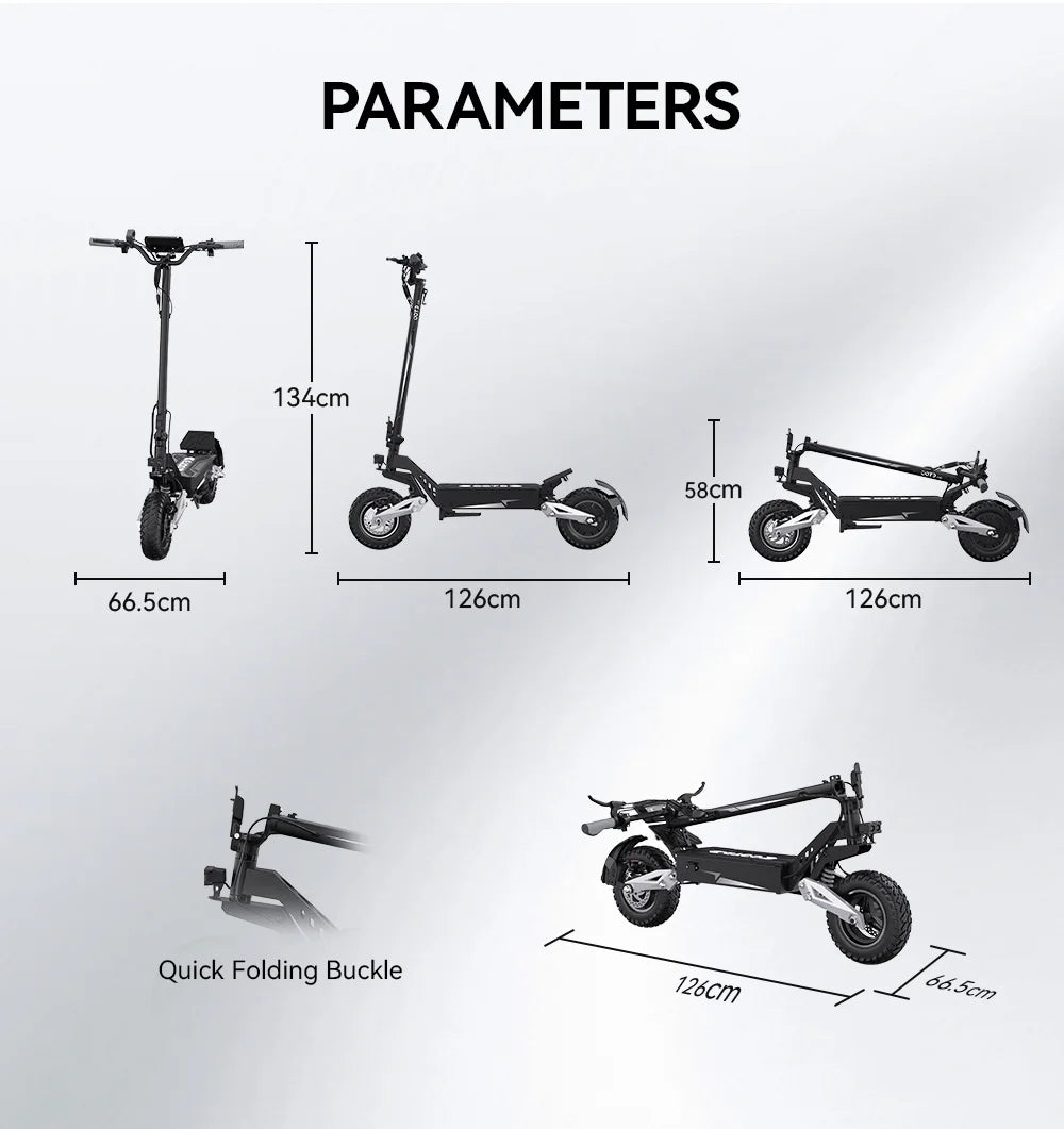 OOTD T10 elektrische scooter size and dimensions
