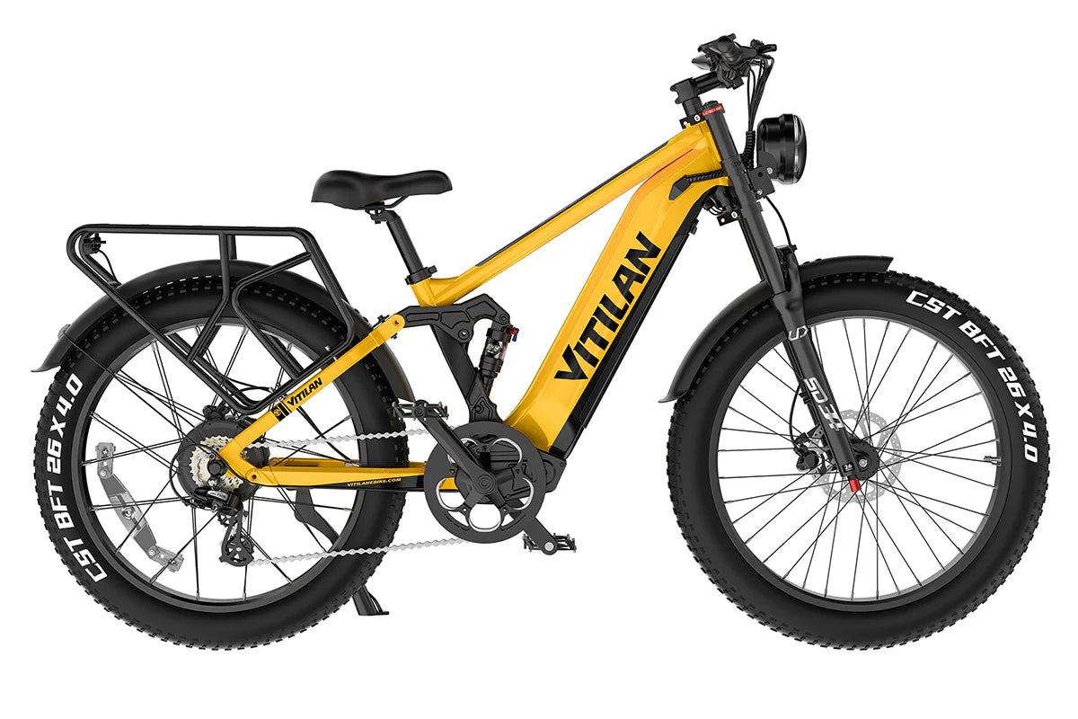 vitilan t7 pro yellow with rear rack 